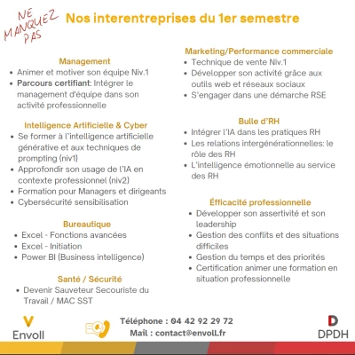 Notre planning Interentreprises en 2026